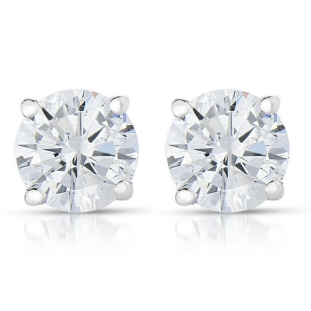 Vir Jewels 1/4 cttw (I2-I3 Clarity, K-M Color) Round Diamond Stud Earrings 14K White