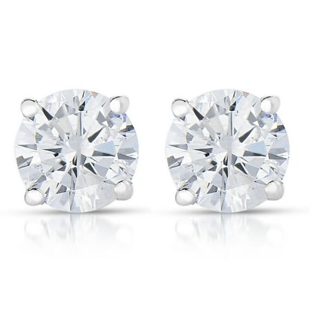 Vir Jewels 1/4 cttw (I2-I3 Clarity, K-M Color) Round Diamond Stud Earrings 14K White (Best Selling Diamond Earrings)