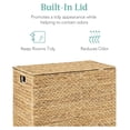 thumbnail image 6 of Large Double Laundry Hamper with Lid, Natural Handwoven Water Hyacinth, 2 Sections w/ 2 Machine Washable Linen Liner Bags, Portable, Handles - Natural, 6 of 7