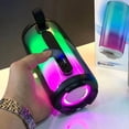 thumbnail image 3 of PLUSE5 Mini Bluetooth Speaker - Creative Gift with Colorful LED Light & TWS Pairing, Compact Desktop Deep Bass Speaker, TF Card Supported for Home Office Party, 3 of 7