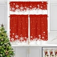 thumbnail image 5 of Christmas Kitchen Curtain, Red Xmas Snowflakes Velvet Curtain for Kitchen Window, Winter Window Treatment Rod Pocket Thermal Insulated Room Darkening Curtains, 26x30 Inch 2 Panels, 5 of 6