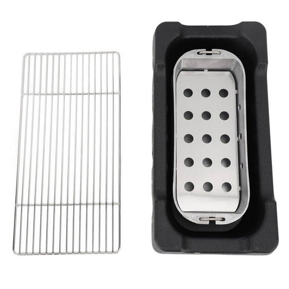 Japanese Style BBQ Grill, Charcoal Portable Barbecue Stove, Aluminum Alloy Hibachi Grill Charcoal Stove Yakitori Grill, Rectangle Calligraphy Quick Heating Wire Grill Base for Camp