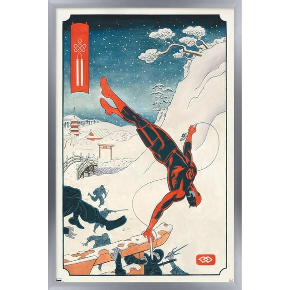 Marvel Comics Daredevil - Ninja Wall Poster, 14.725" x 22.375" Framed