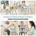 thumbnail image 2 of OLAKIDS 8 in 1 Baby High Chair, Convertible Highchair for Babies and Toddlers, Infant Dining Booster Seat, Building Block Table, Kids Stool Table Chair Set with Removable Tray (Grey), 2 of 9