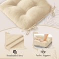 thumbnail image 2 of Chair Cushions for Dining Chairs, 17" x 17" Non-Slip Kitchen Chair Pads with Adjustable Ties, Memory Foam Indoor Chair Cushions for Dining Room, Ivory (Pack of 4), 2 of 7