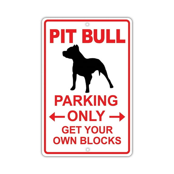 Pit Bull Dog Owner Parking Only Novelty Aluminum Metal 8"x12" Sign