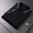 thumbnail image 5 of BRANROY Men's Short Sleeve Classic Polo Shirt - Business Casual Slim Fit Collared Top for Men, Lightweight Breathable Summer Shirts, Father's Day Gift for Office,Black,L, 5 of 6