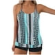 thumbnail image 2 of Trajes de baño tankini para mujer Trajes de baño vintage estampados para mujer Trajes de baño conservadores Traje de baño bikini con falda de playa estampada para mujer, 2 of 5