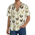 thumbnail image 3 of Balery Chicken Cartoon Men's Casual Button Down Shirt Short Sleeve Textured Summer Cuban Beach Shirts-3X-Large, 3 of 7