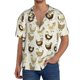 thumbnail image 1 of Fotbe Chicken Cartoon Camisa Estampada de Manga Corta para Hombre, Casual de Verano, Estilo Playero, Sin Arrugas-Medium, 1 of 5