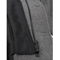 thumbnail image 5 of Ma Croix Mens Wool-Blend Classic Double Breasted Pea Coat with Ribbed Knit Zipper Bib, 5 of 8