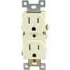 General Electric Grounding Duplex Outlet, in Wall Receptacle, 15 Amp, Light Almond, 17815