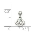 thumbnail image 3 of 925 Sterling Silver Mio Memento Blue CZ Dangle Shell Charm Pendant; for Adults and Teens; for Women and Men, 3 of 3