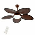 thumbnail image 5 of FETCOI Vintage Ceiling Fan Light Industrial 5 Palm Leaf Blades Chandelier W/Remote 110V, 5 of 11