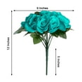 thumbnail image 2 of Balsa Circle Turquoise 12" Artificial Velvet Roses Flowers Arrangement Wedding Bouquet, 2 of 8