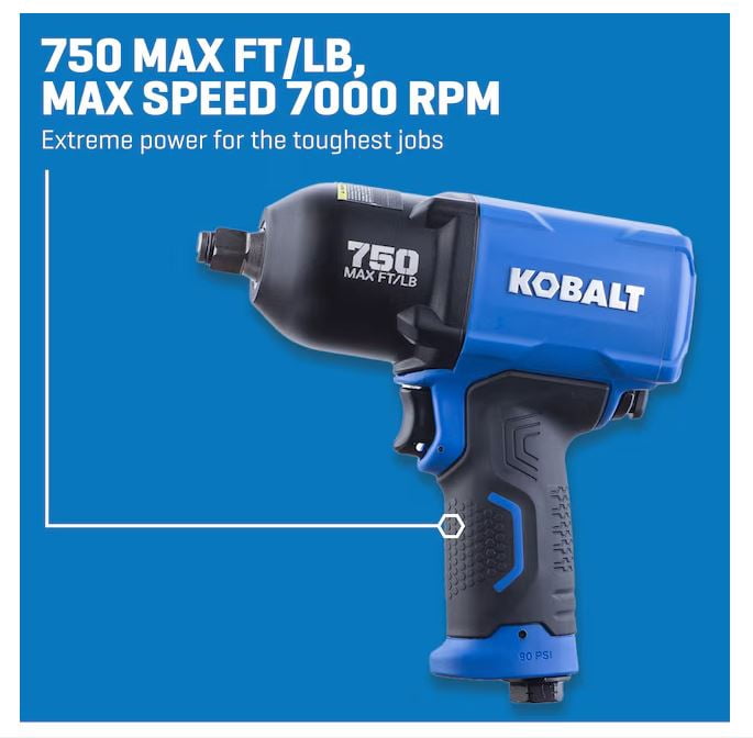 Kobalt 0.5-Inches 750-Foot/lbs. Air Impact Wrench