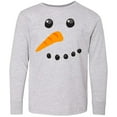 thumbnail image 3 of Inktastic Snowman Face Long Sleeve Youth T-Shirt, 3 of 5