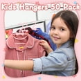thumbnail image 6 of KABOER Baby Hangers for Closet, 50 Pack 11 Inch Toddler Hangers with 10 Pack Clips, Plastic Kids Hangers for Nursery, Baby Clothes Hangers, Ultra Slim and Stackable Space Saving, 6 of 8