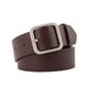 thumbnail image 1 of Qarigey Cinturón de cuero PU de 90/100/110cm para mujer, hebilla cuadrada, hebilla de Pin, pantalones vaqueros informales, cinturón de estilo riñoneras Café-plata 110cm, 1 of 1