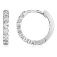 thumbnail image 1 of 14k White Gold Petite Textured Round Hoop Earrings, 1 of 2