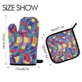 thumbnail image 2 of Yayeee Oven Mitts and Pot Holder Set of 4 Heat Resistant Kitchen Gloves Baking Hot Pad, Yellow Wavy Plaid, 2 of 5