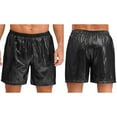 thumbnail image 7 of iiniim Men's Shiny Metallic Disco Shorts Loose Fit with Side Pockets for Casual Daily Party Wear Black 3XL, 7 of 7