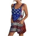 thumbnail image 2 of BLTIBY Womens Summer Suspender Shorts Overalls Independence Day Patriotic Printed Romper with Pockets 2025 Trendy Versatile Playsuit Multicolor 2 M, 2 of 5