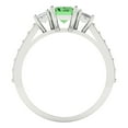 thumbnail image 4 of Three-Stone Engagement Ring for Women - 1.88ct Simulated Green Diamond in 18K White Gold Promise Ring, 4 of 6