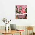 thumbnail image 3 of ARISTURING  Flamingo in Bathtub Bathroom Canvas Prints Wall Decor Tropical Pink Flamingo Canvas Art Sign Canvas Poster Gifts for Home Bathroom Decor, 3 of 5