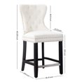 thumbnail image 4 of Costaelm Hank 24" Tufted Velvet Counter Stool Black Legs, Velvet Royal Blue, 4 of 7
