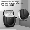 thumbnail image 6 of Case Cover for Pixel Buds A Series 2021 / Pixel Buds 2 2020, Rugged Shield Protective Skin [Front LED Visible], Black, 6 of 7