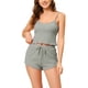 thumbnail image 2 of Pijama para mujer sin mangas Crop Tank Tops y pantalones cortos Strtechy 2pcs Lounge Set Small Grey, 2 of 5