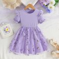 thumbnail image 6 of Bellafa Toddler Tutu Jersey Dress Little Girls Fluffy Bowknot Summer Dresses Casual Party Tulle Sundress for Kids 2-6Y-Floral, 6 of 7