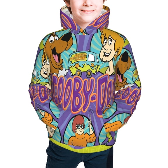 Anime Scooby Doo Youth Hoodie 3d Printed Pullover Hooded Sweatshirt Fall And Winter, Long Sleeve Pullover With Pockets Casual Warm Zipper Hooded For Boys And Girls Small