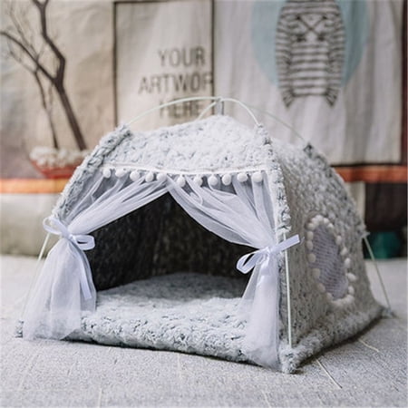 Cute teepee Indoor With Cushion Portable Pet Houses Animals Bed Dog Cat Bed Pet Tent S F