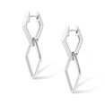 thumbnail image 2 of Lancharmed Silver Plated Hypoallergenic Earrings,Double Rhombic Earring Sister Gifts form Sisters, 2 of 7