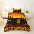 thumbnail image 2 of Catabedysis Leopard Print Camper Twin Duvet Cover For Girls,Sunset Silhouette Print Twin Bedding,Multicolor,Black Reversible,2 Pieces,1 Duvet Cover and 1 Pillowcase, 2 of 6