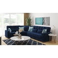 thumbnail image 4 of Ottomanson Origins Convertible Sectional Sofa, Blue Microfiber, 4 of 8