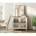 thumbnail image 6 of Farmhouse TV Stand for 43 Inch, Wood Entertainment Center Storage Cabinet for Living Room, Dining Room, Bedroom, Off White, 6 of 7