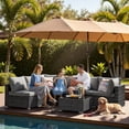 thumbnail image 5 of XIZZI 7-Piece Outdoor Sectional Furniture Sets, Patio Conversation Set with Cushions and Coffee Table, All-Weather Patio sets for Backyard, Garden,Dark Gray, 5 of 9