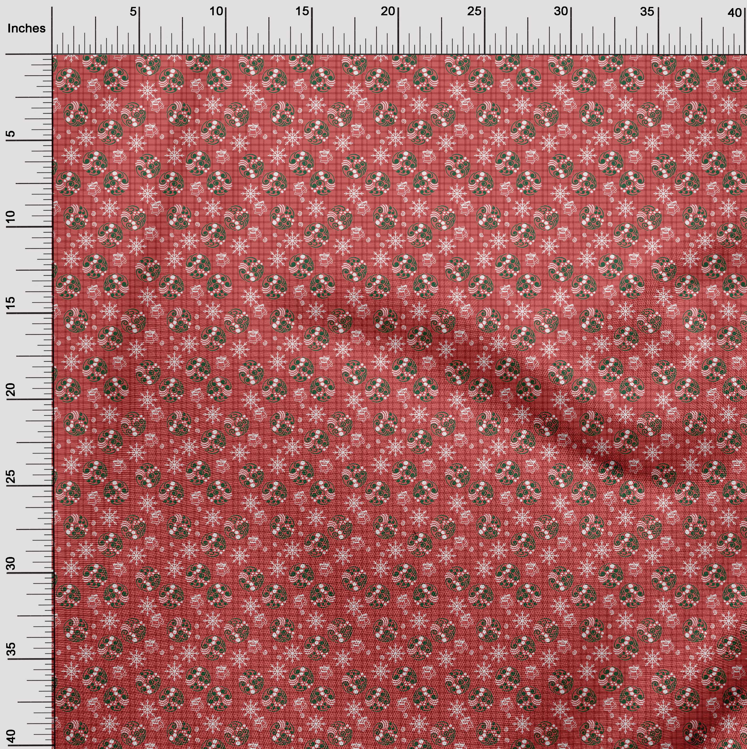oneOone Polyester Lycra Red Fabric Christmas Christmas Dress Material Fabric Print Fabric By The Yard 56 Inch Wide - 5C