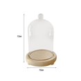 thumbnail image 6 of Esquirla Clear Glass Dome Cloche Cover Stand Showcase Multifunctional Round Wood Base Transparent Cover for Fairy Lights, Table Decor 10x13cm, 6 of 6