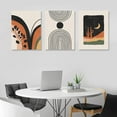 thumbnail image 5 of Boho Wall Art, Mid-Century Modern Wall Prints, Minimalist Framed Canvas Paintings Black Beige Orange Moon Plant Desert Geometric Neutral Abstract Artwork Pictures Boho Wall Decor 12"x16"x 3, 5 of 6
