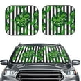 thumbnail image 2 of Haiem Palm Greenery Windshield Sun Shade: Universal Foldable 2-Piece Car Front Window Sunshade - Blocks Uv Rays, And Reduces Heat,Essential Car Accessory Large, 2 of 7