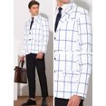 thumbnail image 5 of Unique Bargains Men's Plaid Contrasting Color Notch Lapel Two Button Blazer M White, 5 of 6