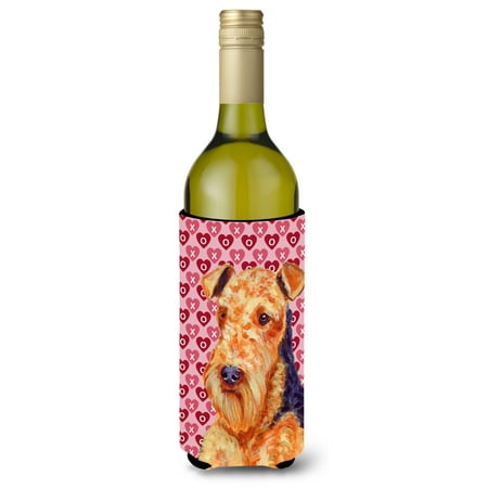 

Caroline s Treasures LH9156LITERK Airedale Hearts Love and Valentine s Day Portrait Wine Bottle Hugger Wine Bottle