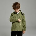 thumbnail image 5 of jjayotai Children's Boys Girls Waterproof Hooded Jacket Cotton Lining Raincoat Coats Green 4-5 Years, 5 of 9