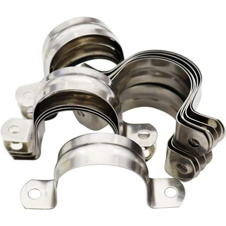 

20Pcs Two Hole Strap U Bracket M40 Rigid Pipe Strap Clamp 304 Stainless Steel Tube Strap Tension Clips Fit for 1.57 inch Pipes