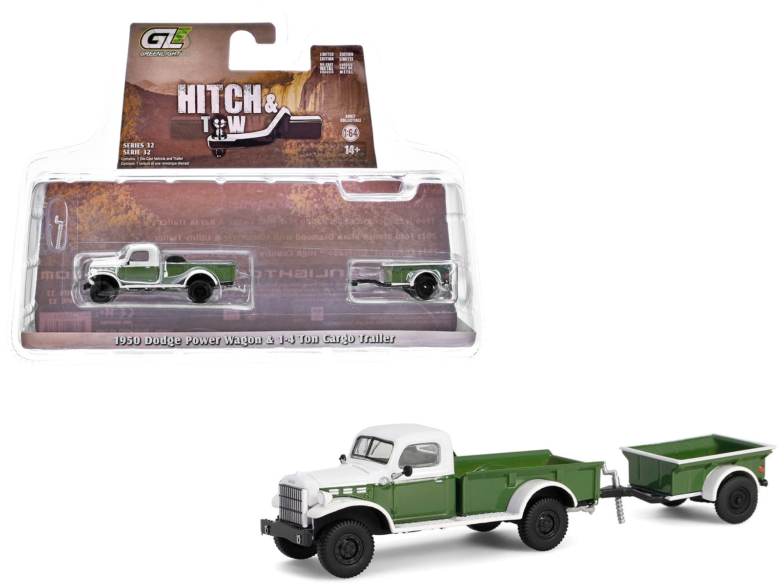 ミニカー Green light Pickup/ Truck Set 1970 Ford F-100 Pickup and Pop Up Camper Trailer Hitch & Tow