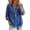 Blue #01, variant on Women's Leopard Print Turndown Collar Long Sleeve Loose Fit Fall Shirt Pocket Casual Blouse